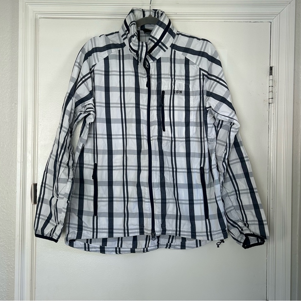 Nike NSW plaid lightweight jacket with hood sz Large